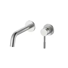 Inbouw Wastafelkraan S-Grip Geborsteld Staal Afbouwdeel met Cold-start