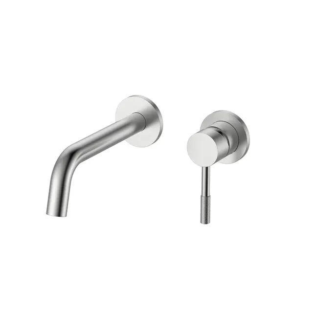 Inbouw Wastafelkraan S-Grip Geborsteld Staal Afbouwdeel met Cold-start