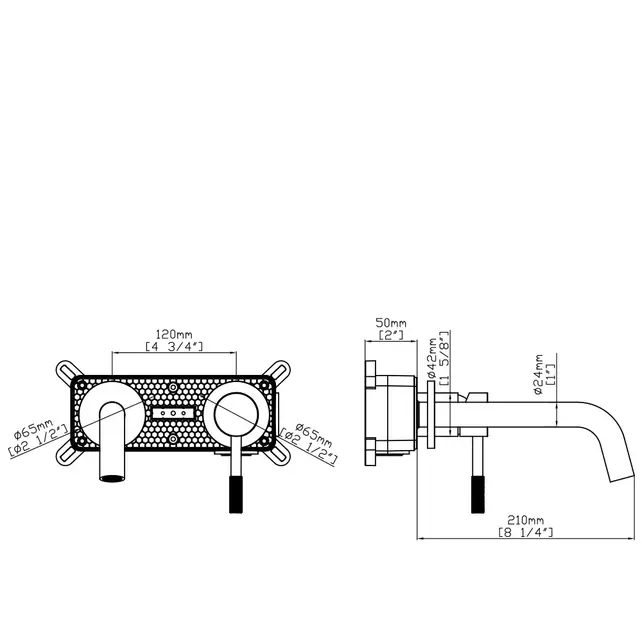 Inbouw Wastafelkraan S-Grip Chroom Afbouwdeel met Cold-start