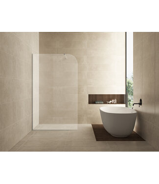 Wiesbaden Inloopdouche Douchewand Curvea Helderglas 120x200cm Anti-kalk - 20.3568