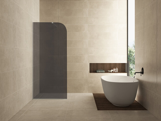 Inloopdouche Douchewand Curvea Rookglas 80x200cm Anti-kalk - 20.3586