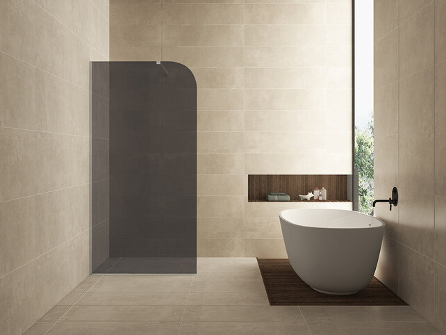 Inloopdouche Douchewand Curvea Rookglas 100x200cm Anti-kalk - 20.3588