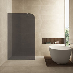 Inloopdouche Douchewand Curvea Rookglas 120x200cm Anti-kalk - 20.3589