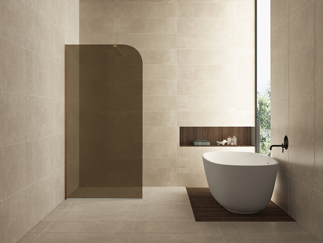 Inloopdouche Douchewand Curvea Vintage Brons 100x200cm Anti-kalk - 20.3584