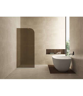 Wiesbaden Inloopdouche Douchewand Curvea Vintage Brons 80x200cm Anti-kalk - 20.3582