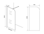 Inloopdouche Douchewand Curvea Vintage Brons 80x200cm Anti-kalk - 20.3582