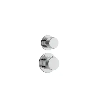 DutchLine Inbouw thermostaat DutchLine Grip 2-weg Afbouwdeel Chroom