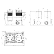 Inbouw thermostaat DutchLine Grip 2-weg Afbouwdeel Geborsteld messing