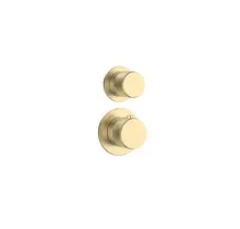 Inbouw thermostaat DutchLine Grip 2-weg Afbouwdeel Geborsteld messing