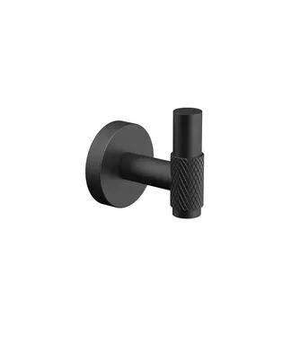 DutchLine Handdoekhaak Grip Mat Zwart (PVD-Gecoat) met reliëf