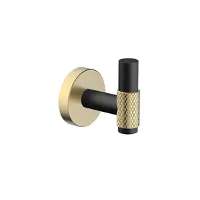 Handdoekhaak Grip Zwart / Goud (PVD-Gecoat) met reliëf