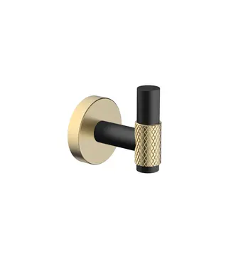 DutchLine Handdoekhaak Grip Zwart / Goud (PVD-Gecoat) met reliëf