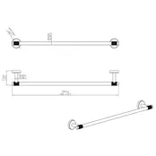 Handdoekrek Grip Brons koper 60cm (PVD-gecoat) met reliëf