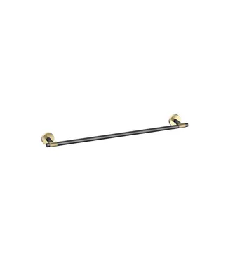 DutchLine Handdoekrek Grip Zwart / Goud 60cm (PVD-gecoat) met reliëf