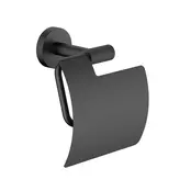 Toiletrolhouder met klep Grip Mat Zwart