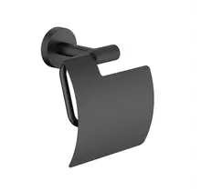 Toiletrolhouder met klep Grip Mat Zwart