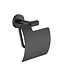 Toiletrolhouder met klep Grip Mat Zwart