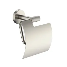 Toiletrolhouder met klep Grip Geborsteld Staal