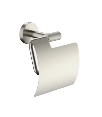 DutchLine Toiletrolhouder met klep Grip Geborsteld Staal