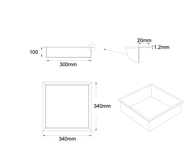 Nisjes badkamer Mat Zwart 30x30x10cm Inbouwnis Douche