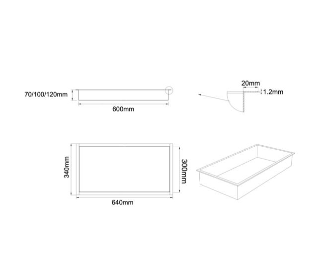 Nisjes badkamer Geborsteld goud 60x30x10cm Inbouwnis Douche