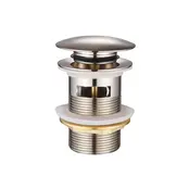 Afvoerplug Clickwaste met overloop LUXE RVS 7,8cm