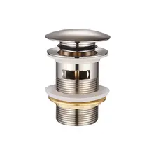 Afvoerplug Clickwaste met overloop LUXE RVS 7,8cm