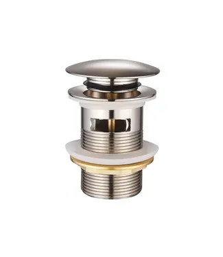 DutchLine Afvoerplug Clickwaste met overloop LUXE RVS 7,8cm