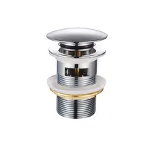 Afvoerplug Clickwaste met overloop LUXE Geborsteld Staal 7,8cm