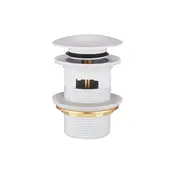 Afvoerplug Clickwaste met overloop LUXE Mat Wit 7,8cm