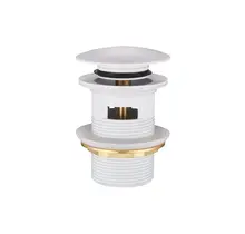 Afvoerplug Clickwaste met overloop LUXE Mat Wit 7,8cm