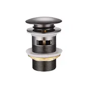 Afvoerplug Clickwaste met overloop LUXE Gunmetal 7,8cm - PVD-gecoat