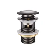 Afvoerplug Clickwaste met overloop LUXE Gunmetal 7,8cm - PVD-gecoat