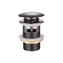 Afvoerplug Clickwaste met overloop LUXE Gunmetal 7,8cm - PVD-gecoat