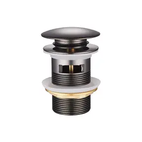 Afvoerplug Clickwaste met overloop LUXE Gunmetal 7,8cm - PVD-gecoat