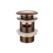 Afvoerplug Clickwaste met overloop LUXE Brons Koper 7,8cm - PVD-gecoat