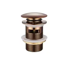 Afvoerplug Clickwaste met overloop LUXE Brons Koper 7,8cm - PVD-gecoat