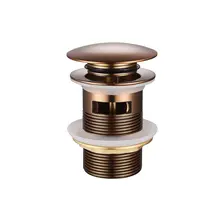 Afvoerplug Clickwaste met overloop LUXE Brons Koper 7,8cm - PVD-gecoat