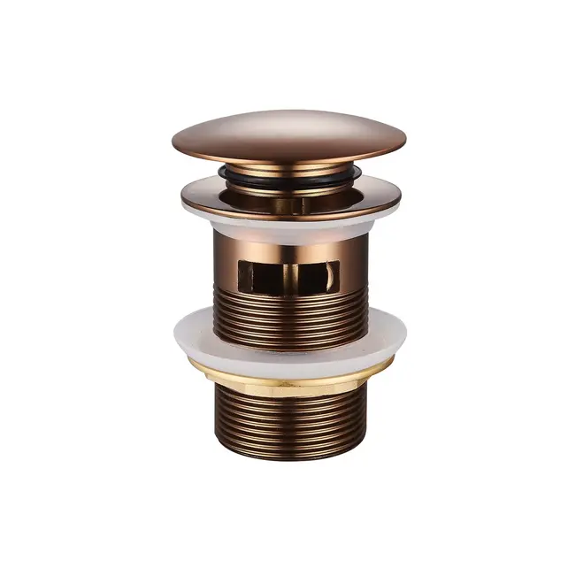 Afvoerplug Clickwaste met overloop LUXE Brons Koper 7,8cm - PVD-gecoat