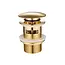 DutchLine Afvoerplug Clickwaste met overloop LUXE Geborsteld Goud 7,8cm - PVD-gecoat