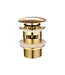 DutchLine Afvoerplug Clickwaste met overloop LUXE Geborsteld Goud 7,8cm - PVD-gecoat