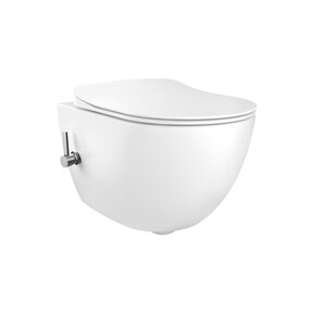 Hangtoilet met Bidet Randloos met geïntegreerd Koud kraan incl. softclose toiletbril