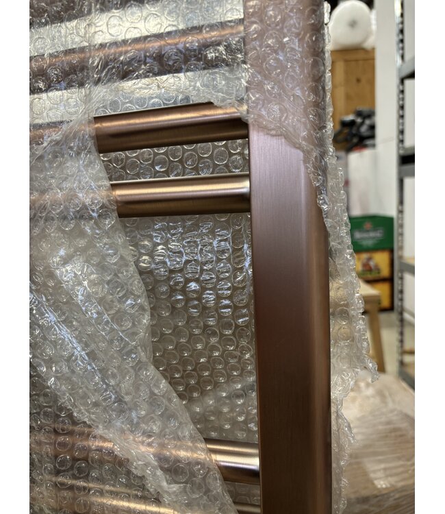Handdoekradiator 160x60cm Geborsteld Koper - 557 Watt Midden aansluiting