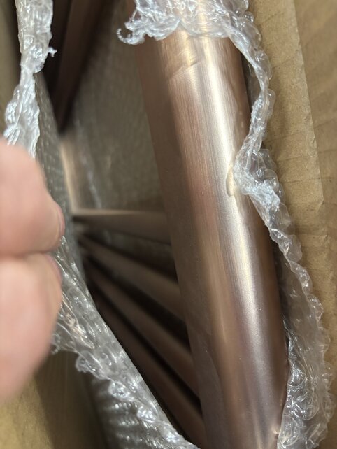 Handdoekradiator 160x60cm Geborsteld Koper - 557 Watt Midden aansluiting