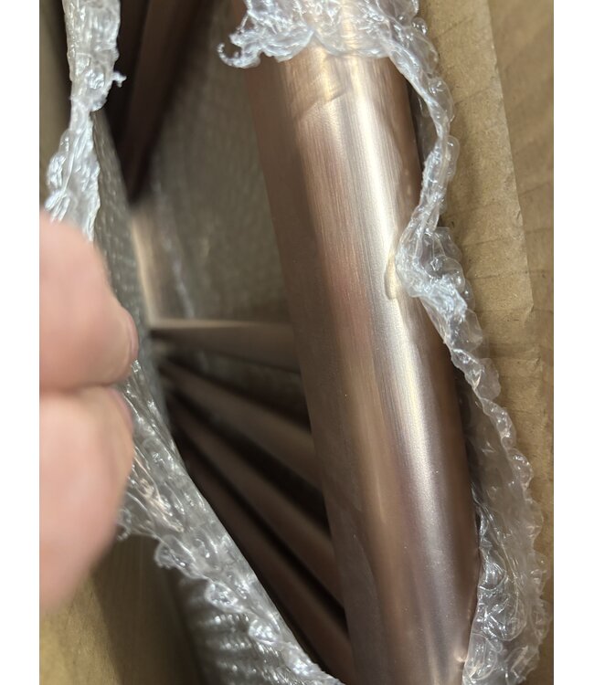 Handdoekradiator 160x60cm Geborsteld Koper - 557 Watt Midden aansluiting