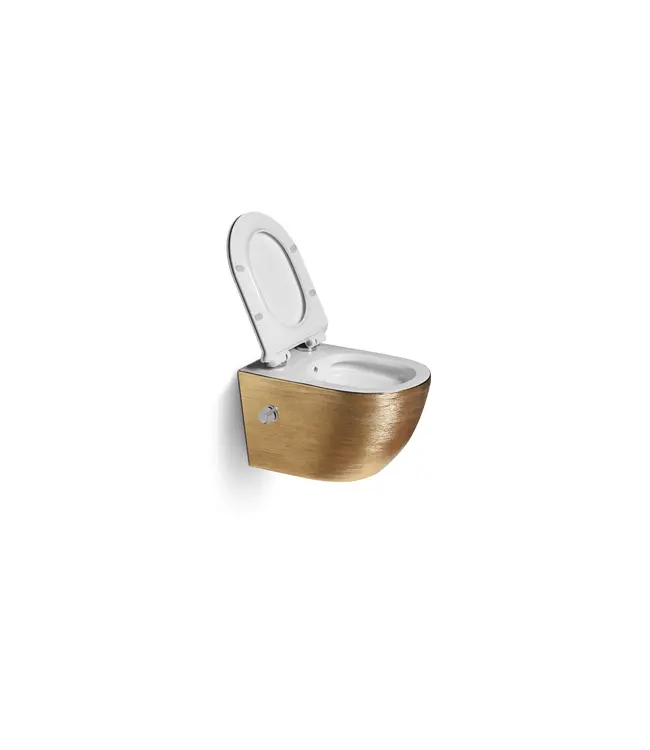 Hangtoilet met geintegreerde bidetkraan Luccio Mat Goud - excl. wc-bril
