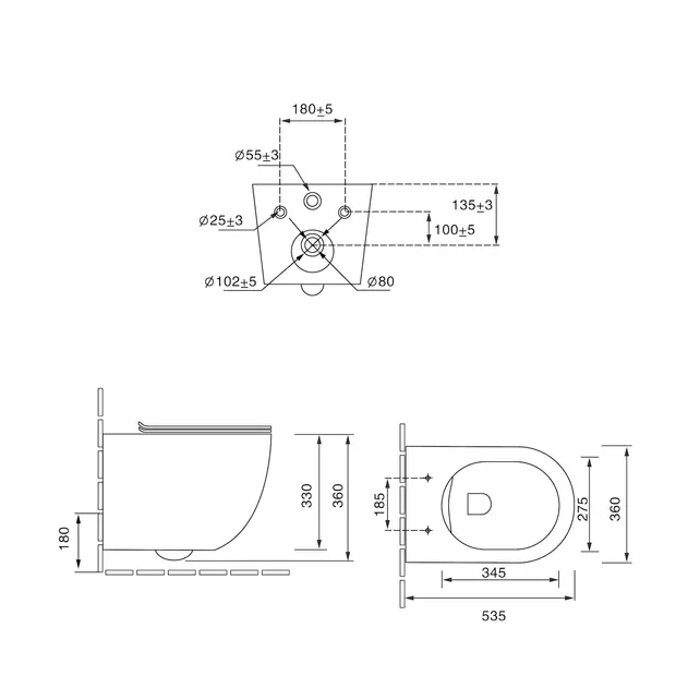 Hangtoilet Luccio Mat Wit - excl. wc-bril
