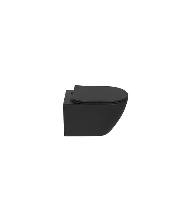 Hangtoilet Luccio Mat Zwart - excl. wc-bril