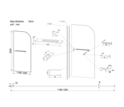 Inloopdouche Douchewand Curvy Chroom met rookglas 120cm 8mm veiligheidsglas met anti-kalk