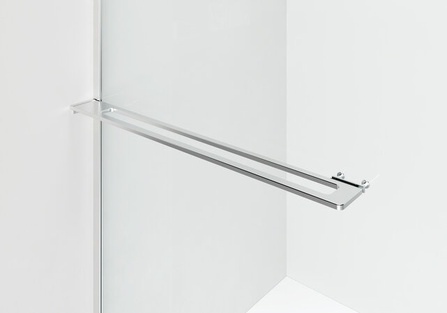 Inloopdouche Douchewand Curvy Chroom met rookglas 120cm 8mm veiligheidsglas met anti-kalk
